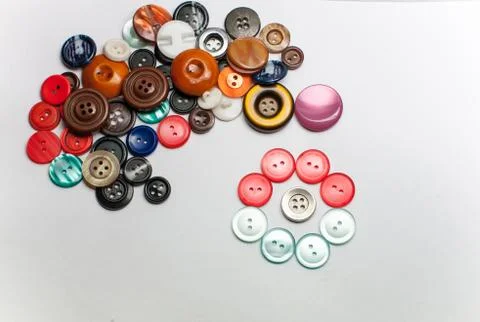 Assorted Of Colorful Buttons Stock Photos