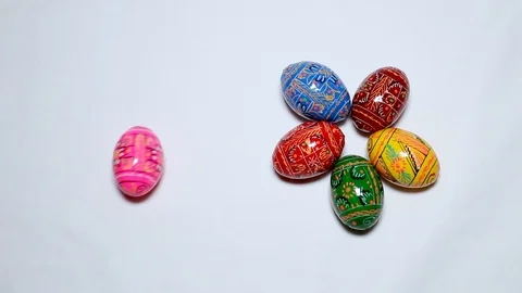 Assorted colorful easter eggs Stock Footage 86587577