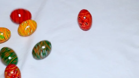 Assorted colorful easter eggs Stock Footage 86587637