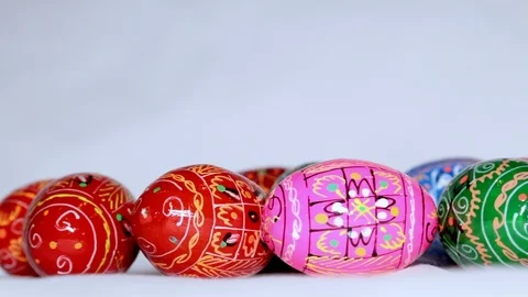 Assorted colorful easter eggs Stock Footage 86587808