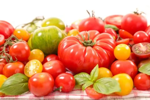 Assorted colorful tomatoes Stock Photos