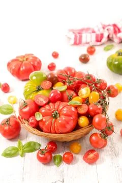 Assorted colorful tomatoes Stock Photos
