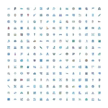 Assorted colorful vector line icons set collection イラスト素材