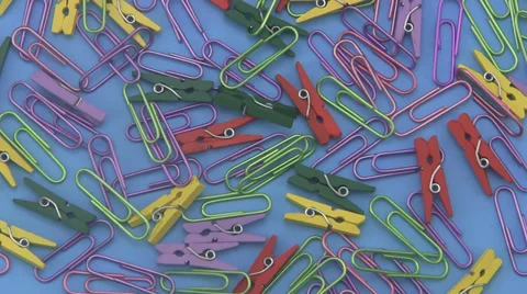 Assorted coloured  paper clips. Stock-Footage 39511224