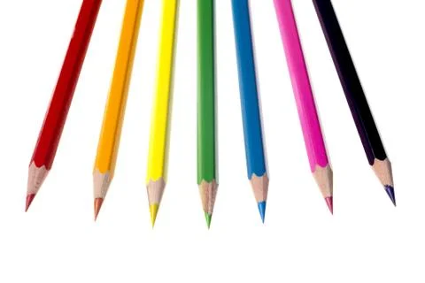 Assorted coloured pencil Stock Photos