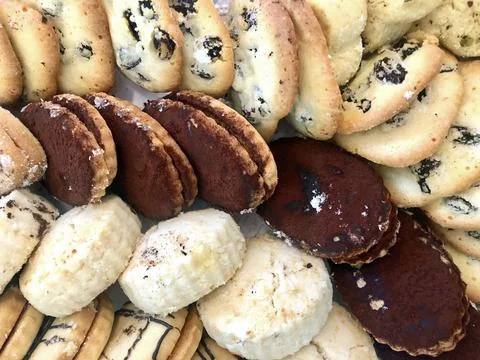 Assorted Cookies Arrangement Stock Photos