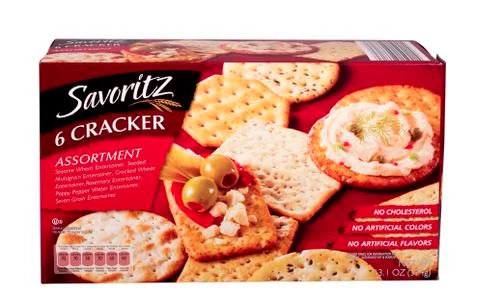 Assorted crackers Stock Photos