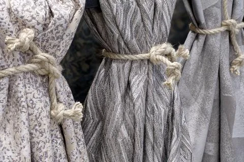 Assorted decorative fabrics Stock Photos