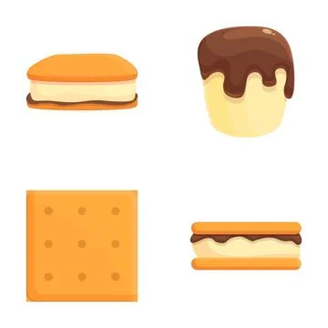 Assorted desserts and snacks illustrations Stock Illustration