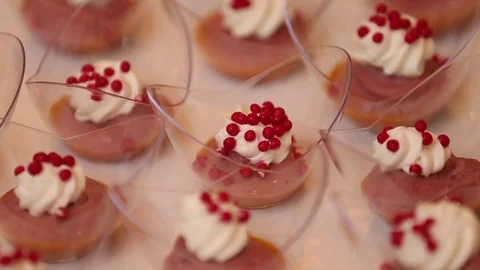 Assorted desserts cakes pies on buffet 5 Stock Footage 123874411