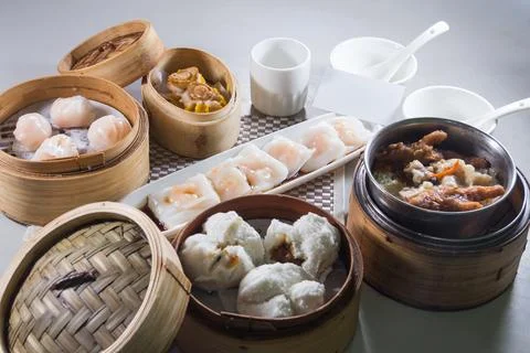Assorted Dim Sum Platter Stock Photos