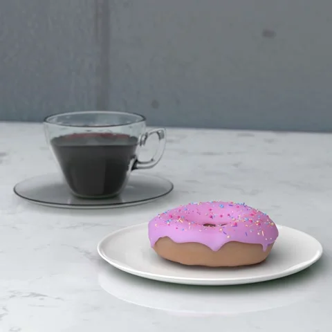 Assorted donuts with chocolate pink glazed and sprinkles donuts with coffee Stock Footage 142157976