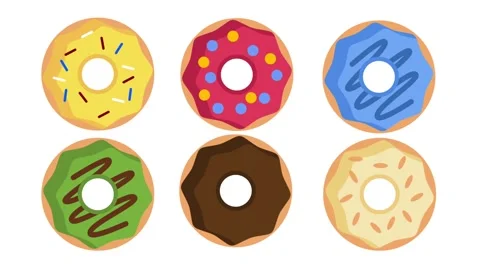 Assorted Donuts Displayed Together Stock Footage 335637433