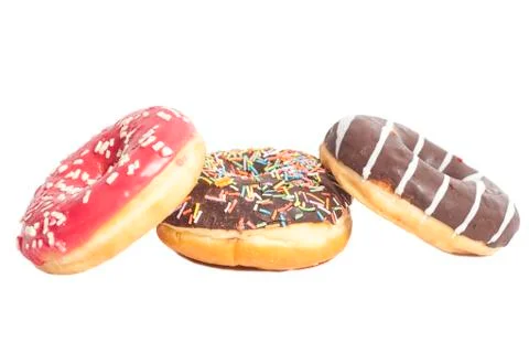 Assorted Donuts isolated on a white background Stock-Fotos
