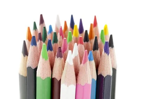 Assorted drawing pencils Stock Photos