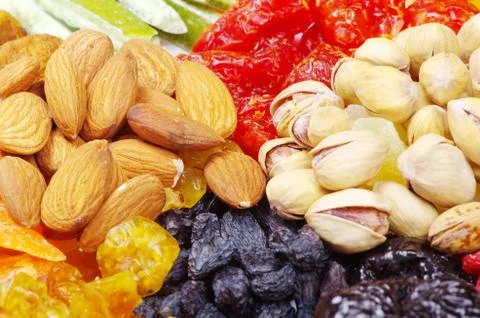 Assorted dried fruits Foto stock