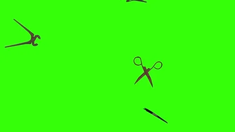 Assorted Dynamic vintage rusty tools animation on green screen Видео 334891130