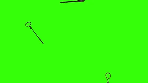 Assorted Dynamic vintage rusty tools animation on green screen Vidéo 334891168