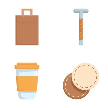 Assorted everyday items vector set 库存插图