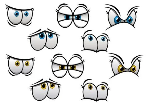 Assorted eye emotion designs Stock Illustration