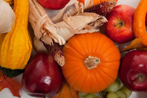 Assorted fall vegetables as a background Stock Photos