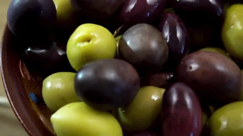 Assorted Fermented Olives, Curing Process and Food Preservation Background. Stock Footage 330782181