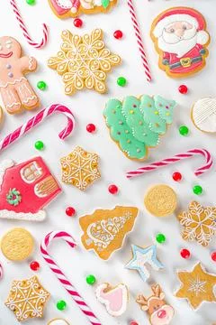 Assorted festive Christmas sweets Stock Photos