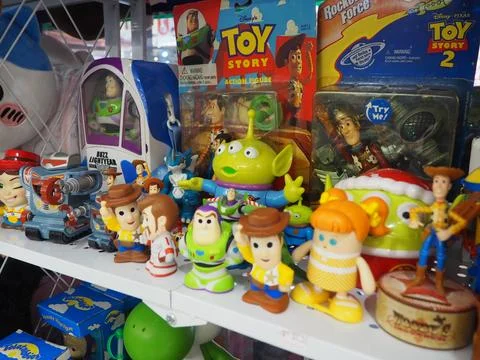 Assorted figures anime and action movie Stockfoto's