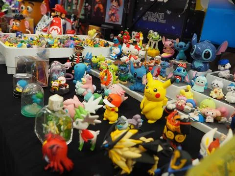 Assorted figures anime and action movie Stockfoto's