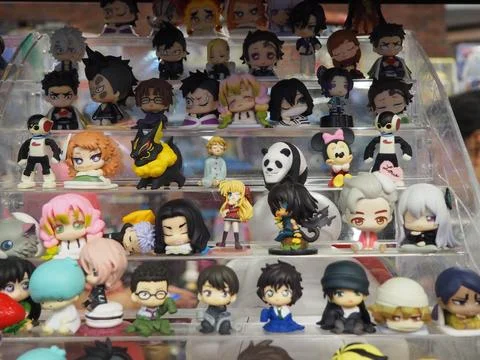 Assorted figures anime and action movie Foto stock