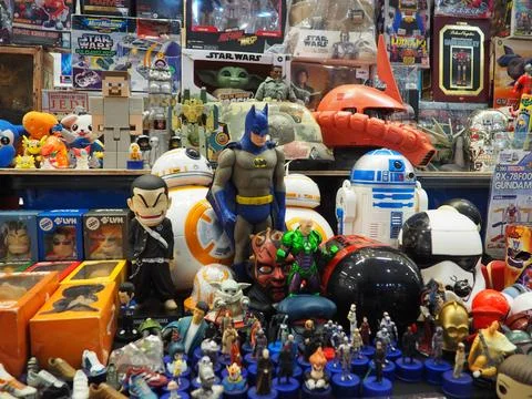 Assorted figures anime and action movie Foto stock