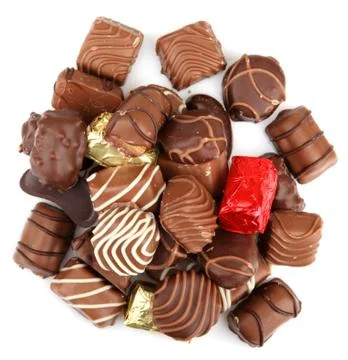 Assorted fine chocolates Stock Photos