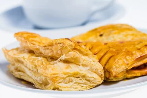 Assorted flavour pie with coffee Stock Photos