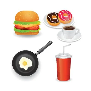 Assorted Food Collection Stock Illustration