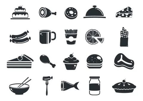Assorted Food Items Stock Illustration