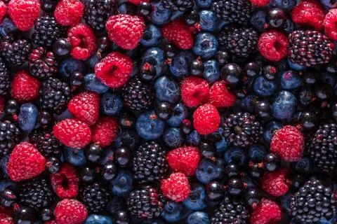 Assorted fresh berries Stock-Fotos