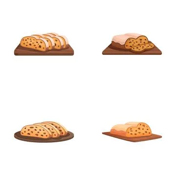 Assorted fresh bread loaves on boards illustration Stock Illustration