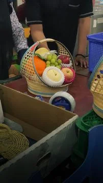 Assorted Fresh Fruit Basket for Gift or Hampers Stock Photos