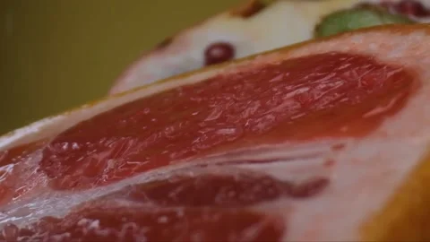 Assorted fresh fruit, grapefruit,splashes of water on fruit, fresh juice Stock Footage 131603351