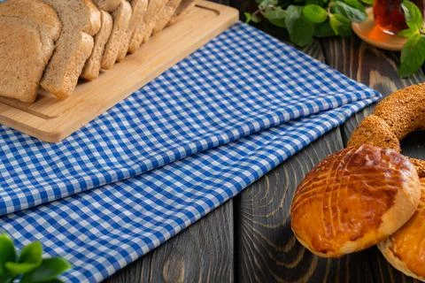 Assorted Fresh Pastries on Display Stock Photos