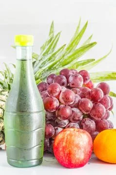 Assorted fruit and juice Stock-Fotos