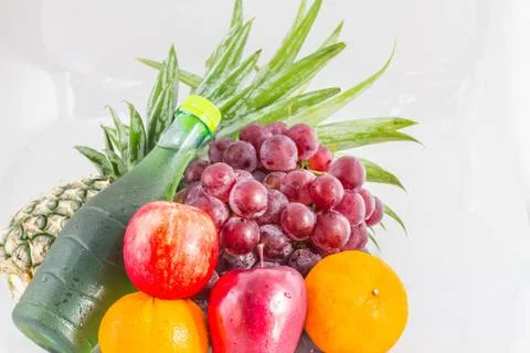 Assorted fruit with background. Stock Photos