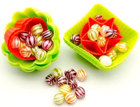Assorted fruit candies Stock Photos