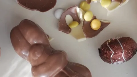 Assorted Fun Easter Chocolates Eggs and Candies that Capture Festive Joy 動画素材 332944104