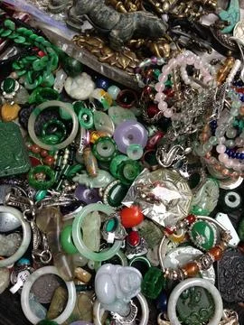 Assorted gemstone bead bracelets in vibrant colors Stock Photos