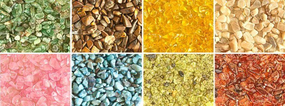 Assorted gemstone montage Stock Photos