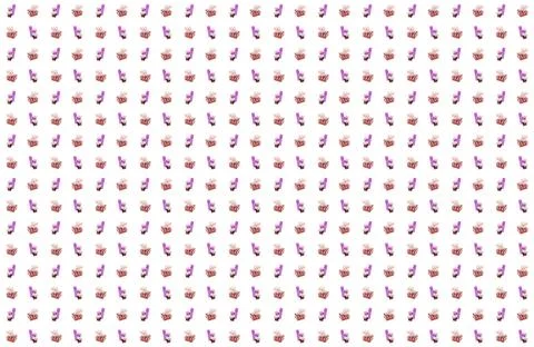 Assorted gift in a multi-colored wrapper, striped, red and lilac on an isolat Stock Photos