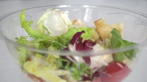 Assorted Green Salad White Background Stock Footage 148646205