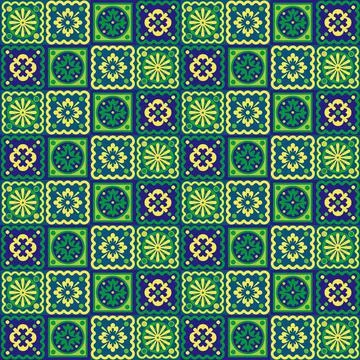 Assorted green tiles Stock Illustration