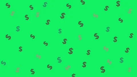 Assorted green USD symbol pattern animation on a green screen. Stock Footage 317056772